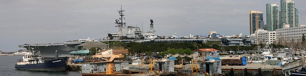 Midway Museum behind Tuna Harbor